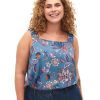 Overdele ZIZZI | Zivbella - S/L - Blouse Smoke Blue Paisley