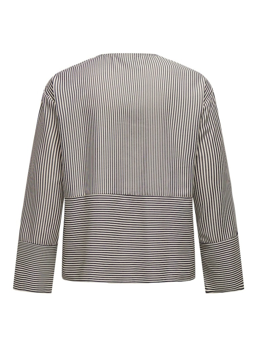 Overdele ONLY CARMAKOMA | Cariza L/S Bow Top Night Sky Pumice Stone