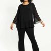 Overdele Studio | Sthenna Plisse Blouse Black