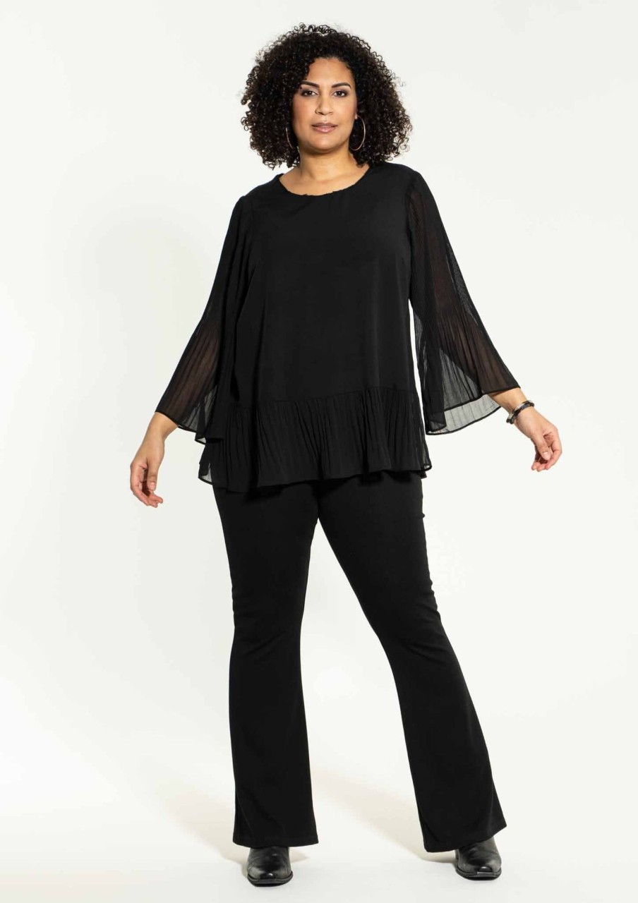 Overdele Studio | Sthenna Plisse Blouse Black