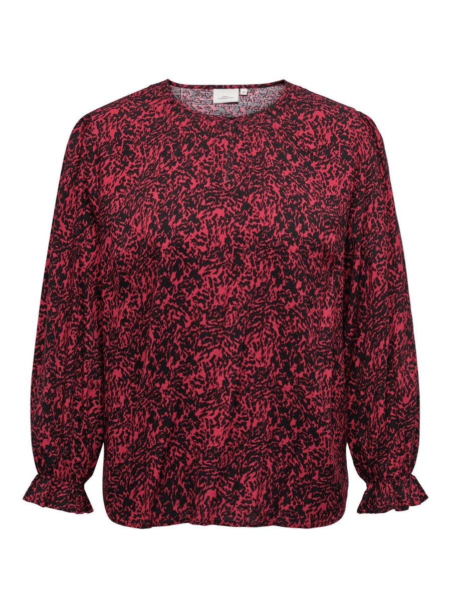 Overdele ONLY CARMAKOMA | Carscarlett L/S O-Neck Top Aop Lychee Graphic Animal