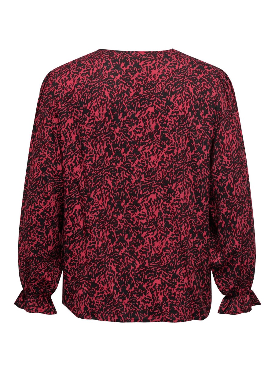 Overdele ONLY CARMAKOMA | Carscarlett L/S O-Neck Top Aop Lychee Graphic Animal