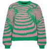 Overdele Vero Moda Curve | Vmwine Illusion Ls O-Nec Pullover Ga Cur Bright Green W Cyclamen