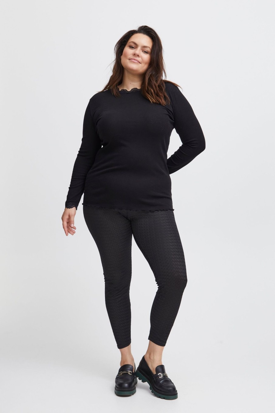 Underdele Fransa Plus Size Selection | Fpkaela Leggings Black Mix