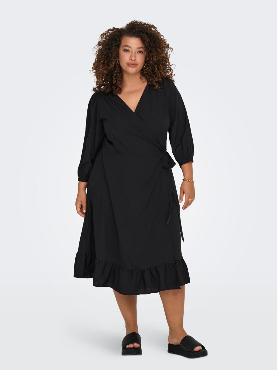 Overdele Only Carmakoma | Carlivia 3/4 Wrap Midi Dress Wvn Noos