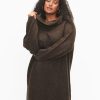 Overdele ZIZZI | Zimbea - L/S - Fold Abk Dress Demitasse Mel.