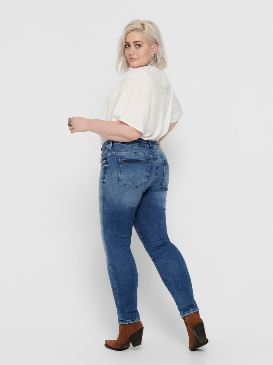 Underdele Only Carmakoma | Smarte Forvasket Jeans Fra Carmakoma