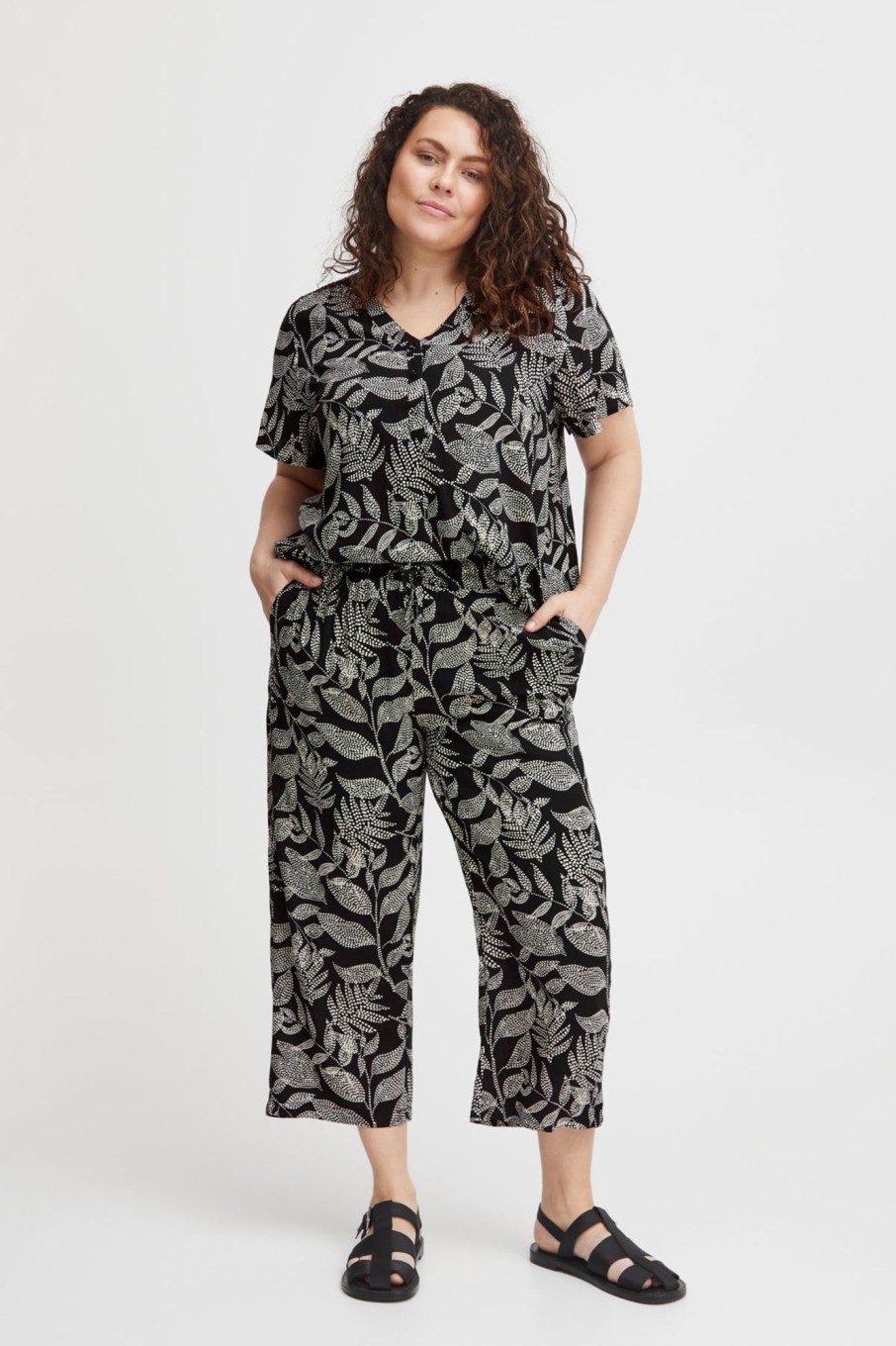 Underdele Fransa Plus Size Selection | Fpfun Cu 1 Pants Black Mix