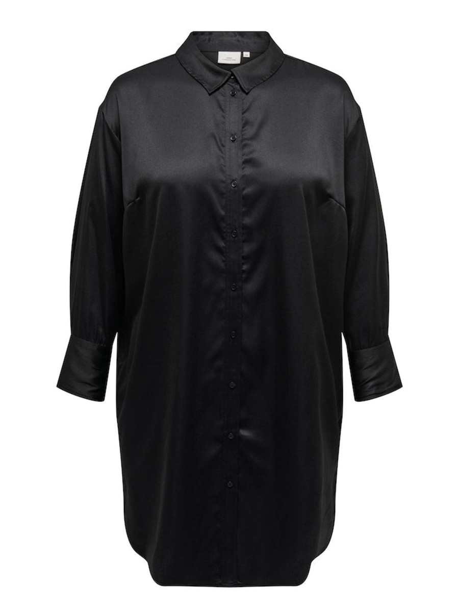 Overdele ONLY CARMAKOMA | Cardarlene Life L/S Shirt Dress Wvn Black