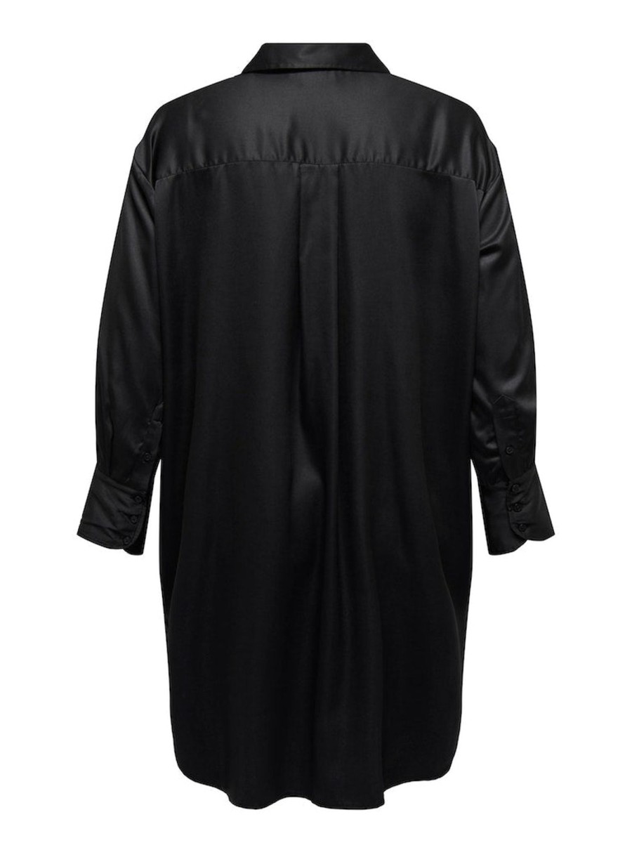 Overdele ONLY CARMAKOMA | Cardarlene Life L/S Shirt Dress Wvn Black