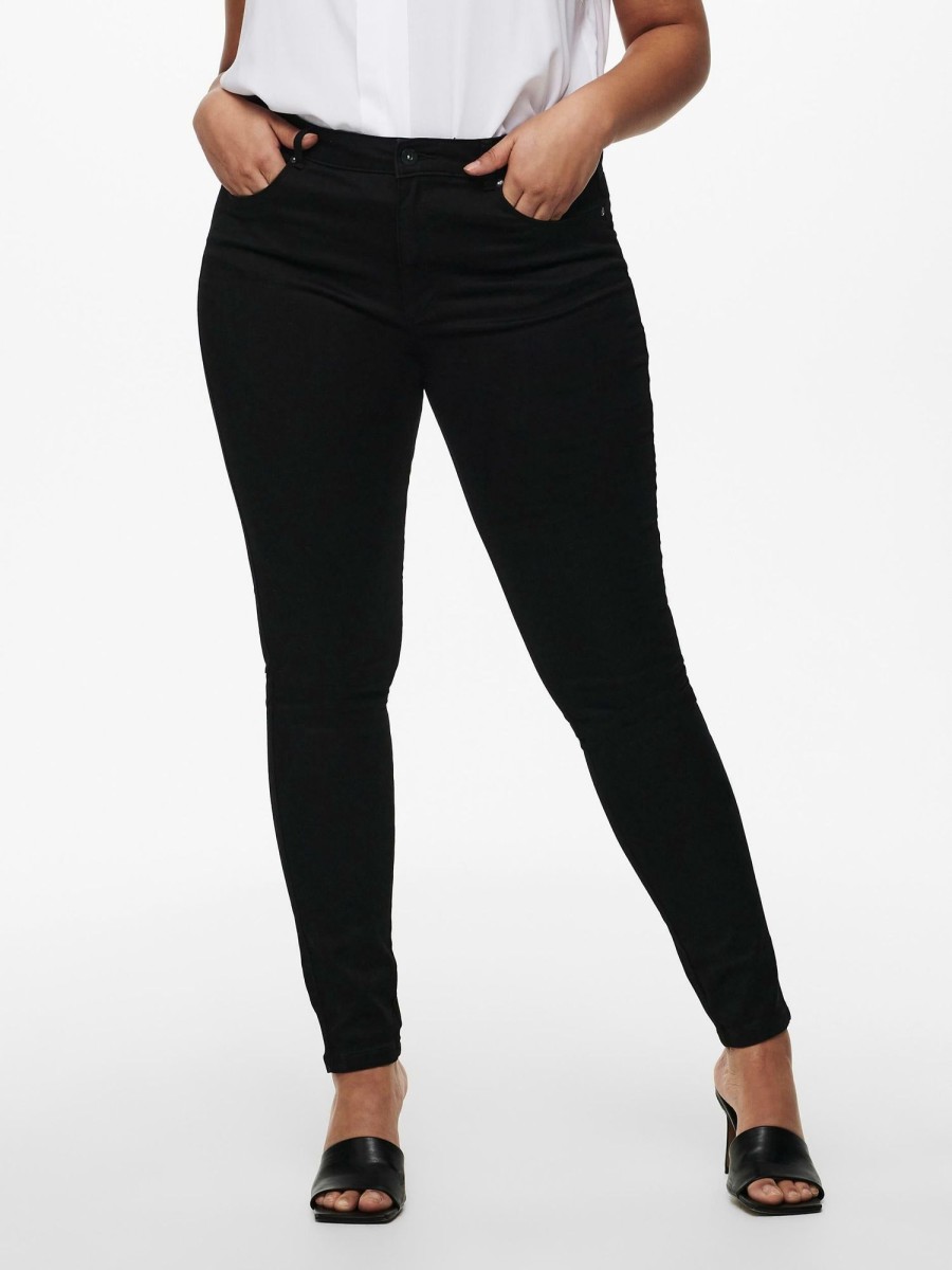 Andet Only Carmakoma | Caraugusta Hw Skinny Black Jeans