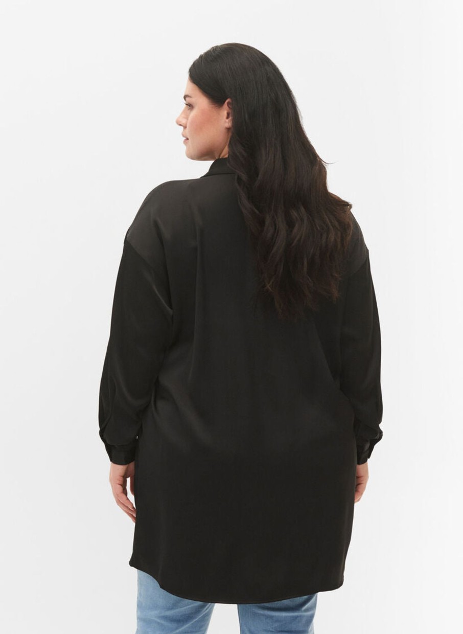 Overdele ZIZZI | Zimdani - L/S - Long Shirt Black