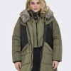 Andet ONLY CARMAKOMA | Carlitta Fur Hood Coat Cc Otw Tarmac