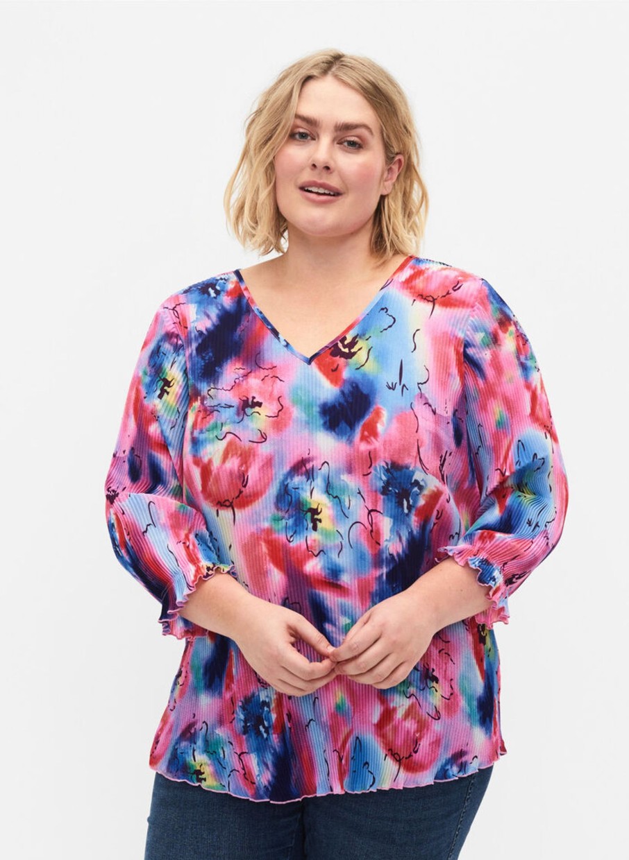 Overdele ZIZZI | Zicacathrine - 3/4 - Blouse Lavender Space Aop