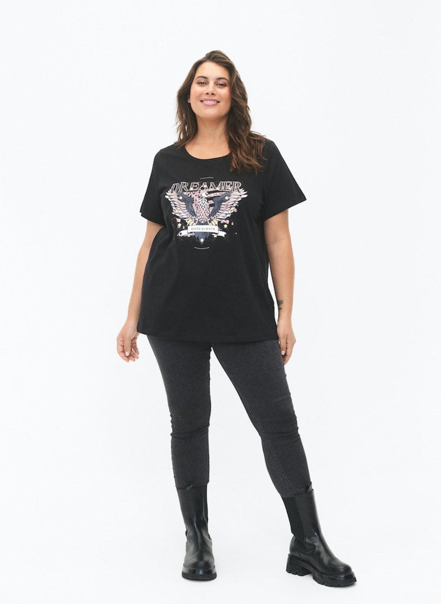 Overdele ZIZZI | Zievitiaya - S/S - St Tee Wbf Black/Eagle