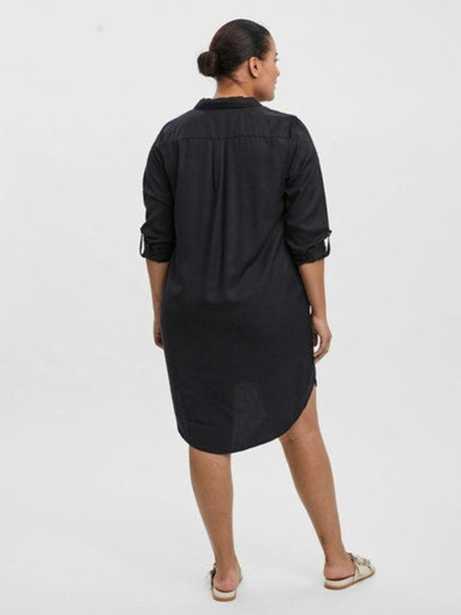 Overdele Vero Moda Curve | Vmsilla Ls Short Dress Black