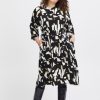 Overdele Fransa Plus Size Selection | Fpflowy Dress 1 Black Graphic