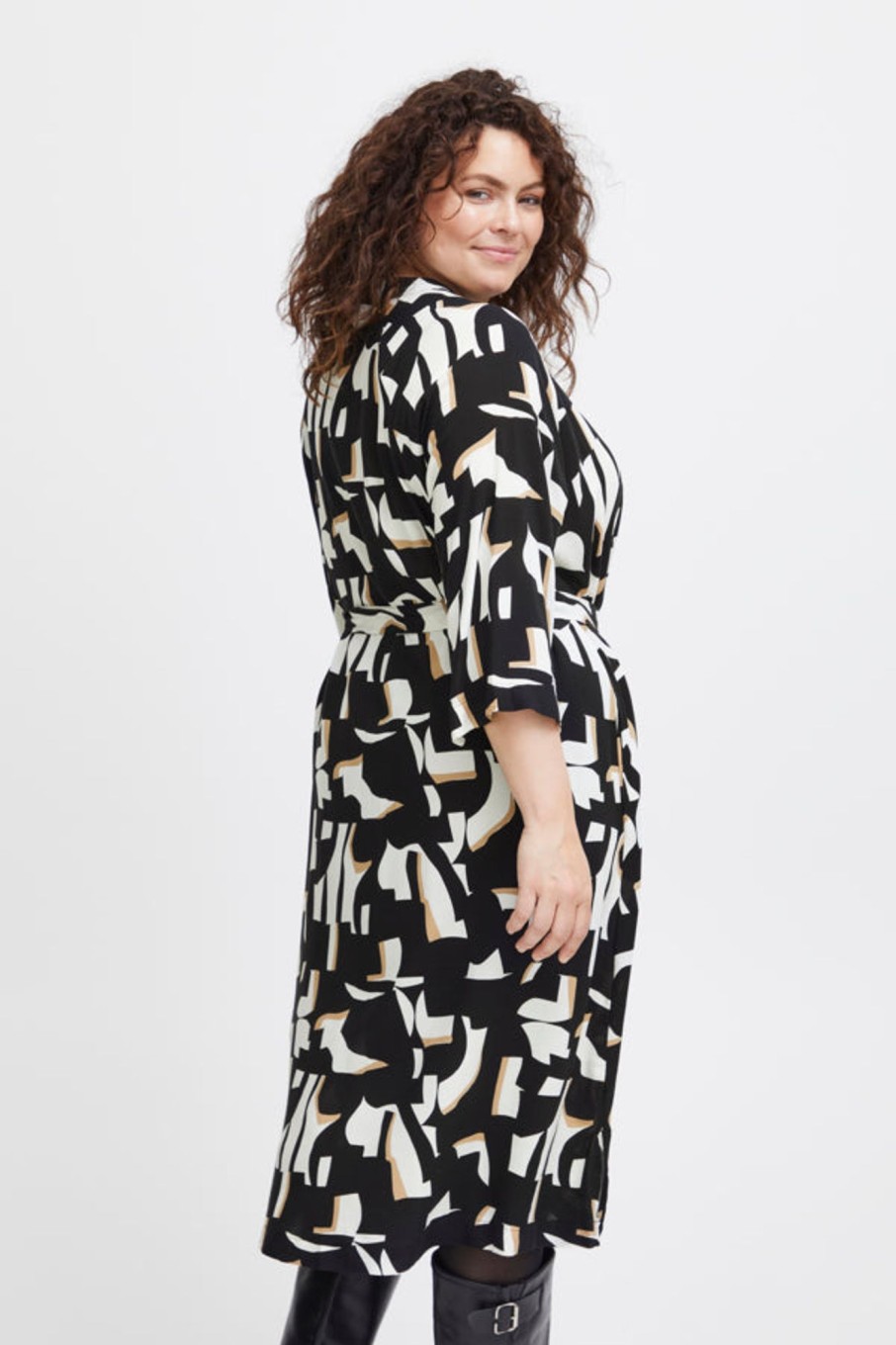 Overdele Fransa Plus Size Selection | Fpflowy Dress 1 Black Graphic