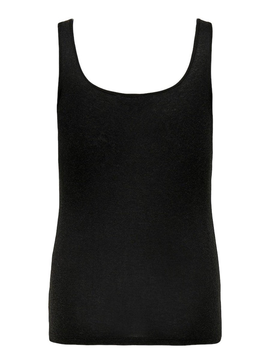 Overdele Only Carmakoma | Carstrada Tank Top Jrs - Med Uld Black