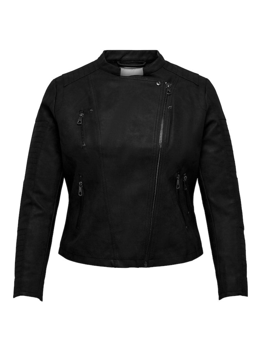 Overdele ONLY CARMAKOMA | Carnewavana Faux Leather Biker Otw Black