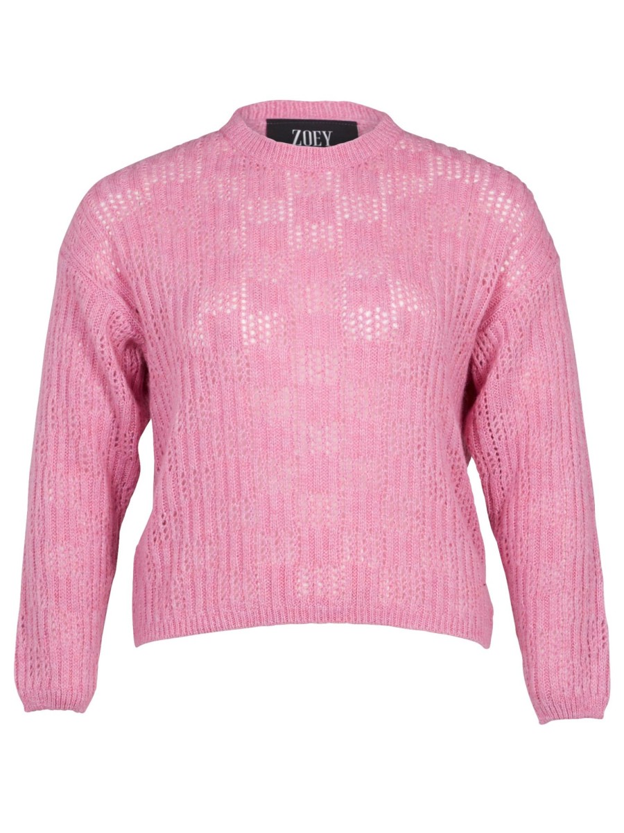 Overdele ZOEY | Zoata Knit Blouse 636 Bright Pink