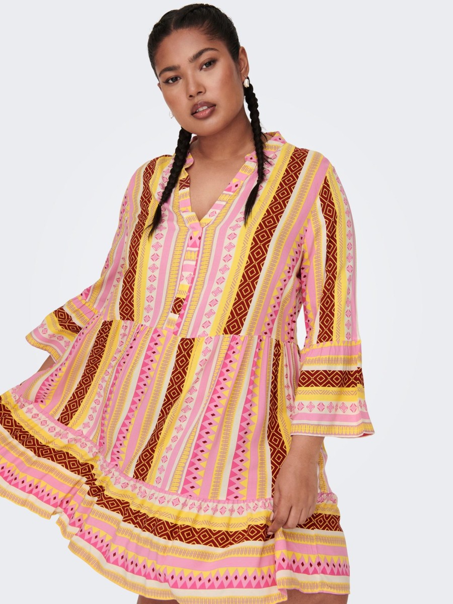 Overdele ONLY CARMAKOMA | Carmarrakesh Life 3/4 Tunic Dress Aop