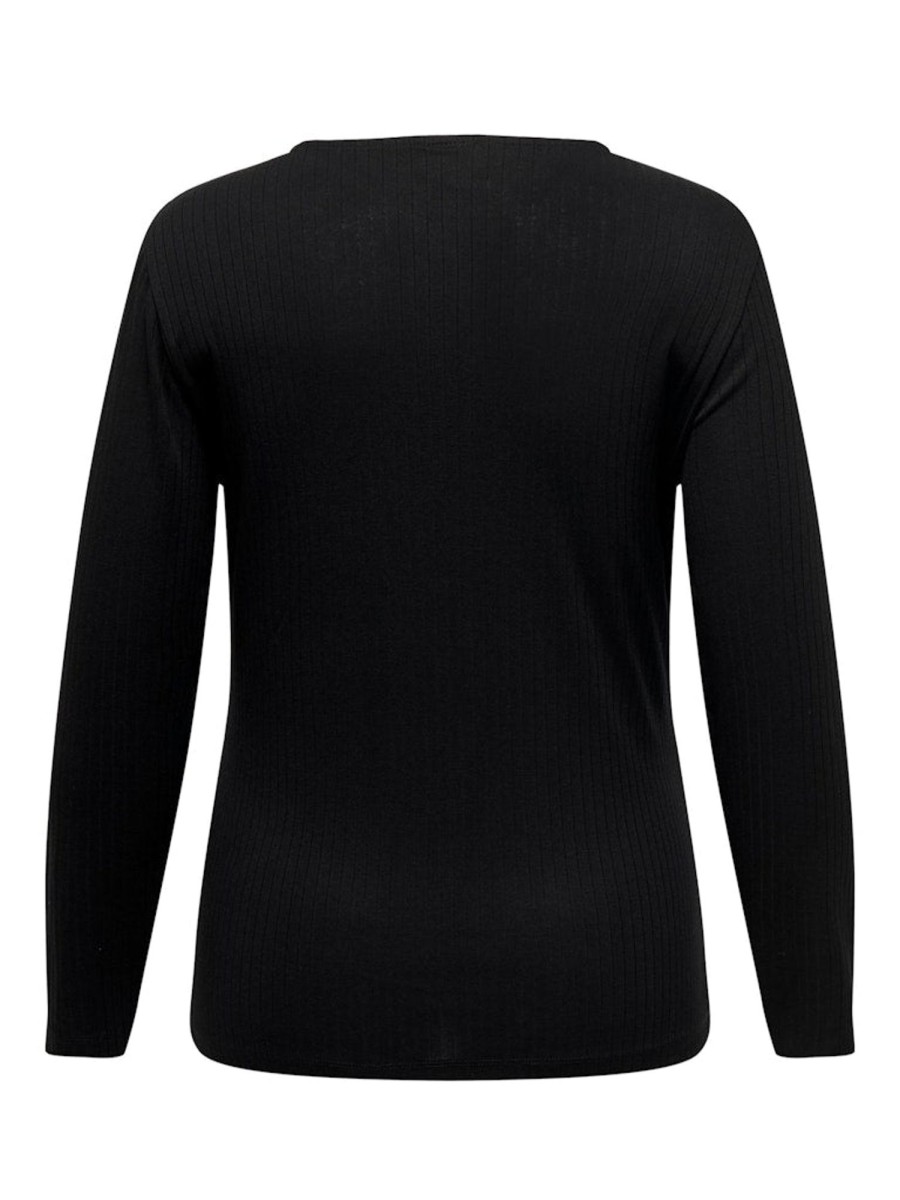 Overdele ONLY CARMAKOMA | Carranja L/S Detail Top Jrs Black