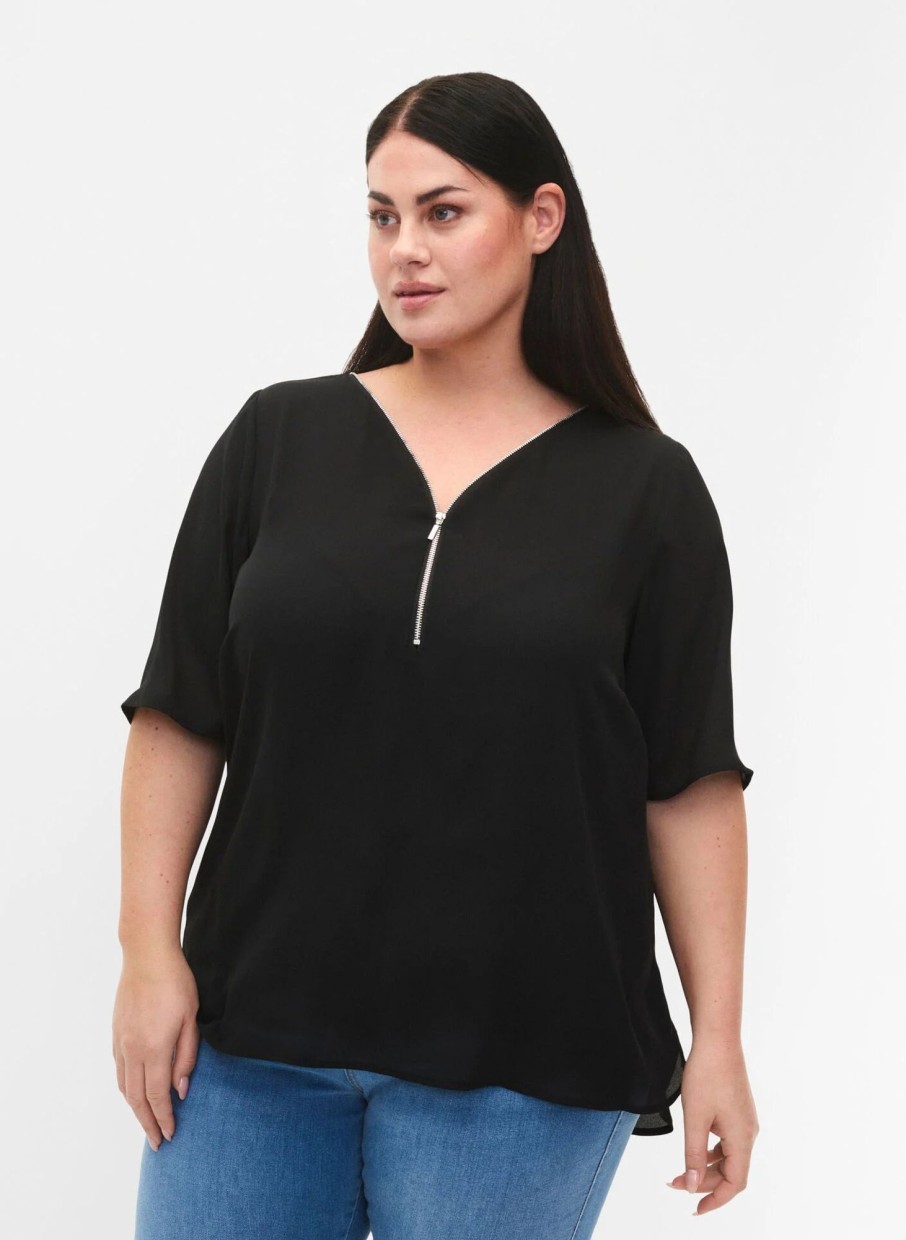 Overdele ZIZZI | Zimserena - 1/2 - Zip Blouse