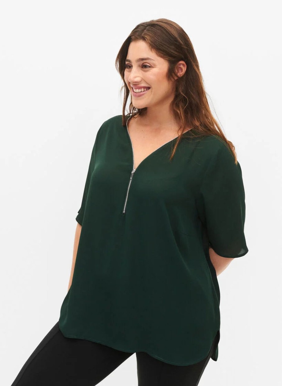 Overdele ZIZZI | Zimserena - 1/2 - Zip Blouse