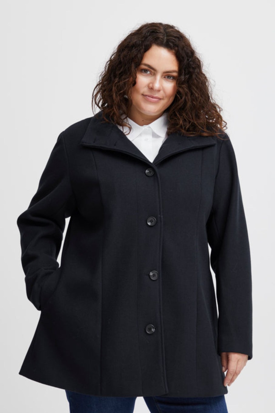 Andet Fransa Plus Size Selection | Fppaige Jacket 1 Dark Peacoat