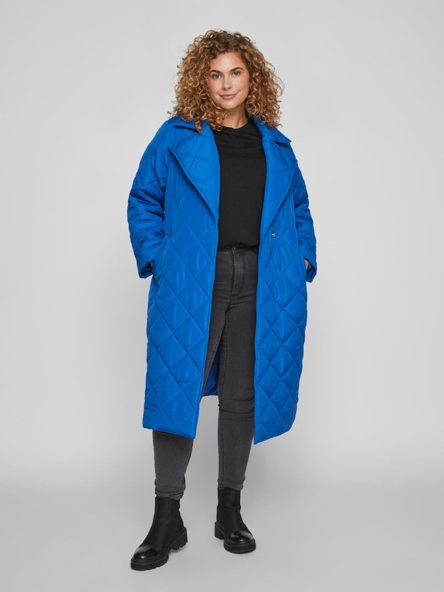 Andet EVOKED VILA | Vimandie L/S Long Coat Lapis Blue