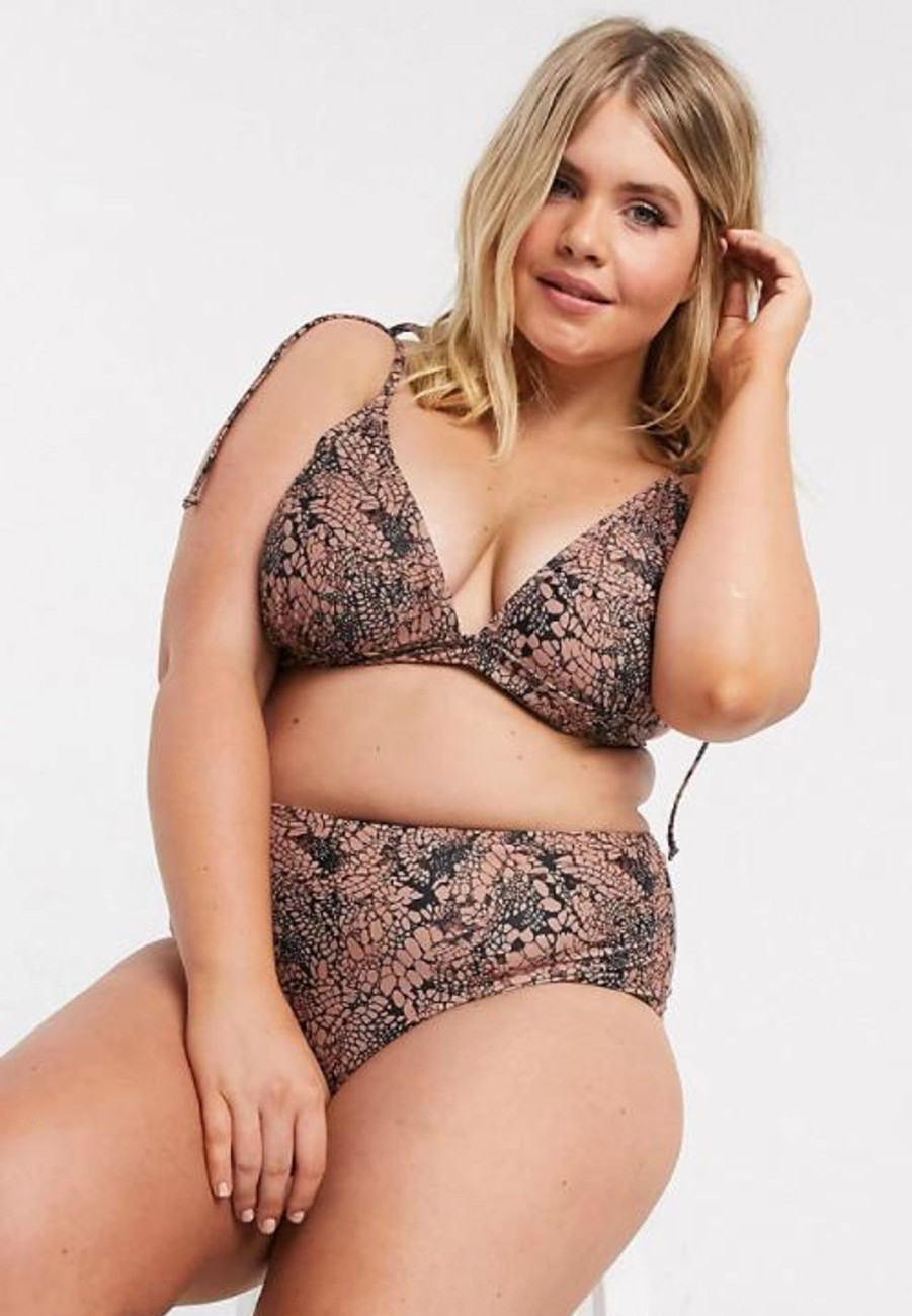 Andet Vero Moda Curve | Bikini-Trusse Med Slangeprint Fra Vero Moda Curve