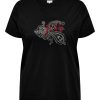 Overdele ONLY CARMAKOMA | Carpaisli Life Ss Reg Tee Jrs Black Paisley Front Print