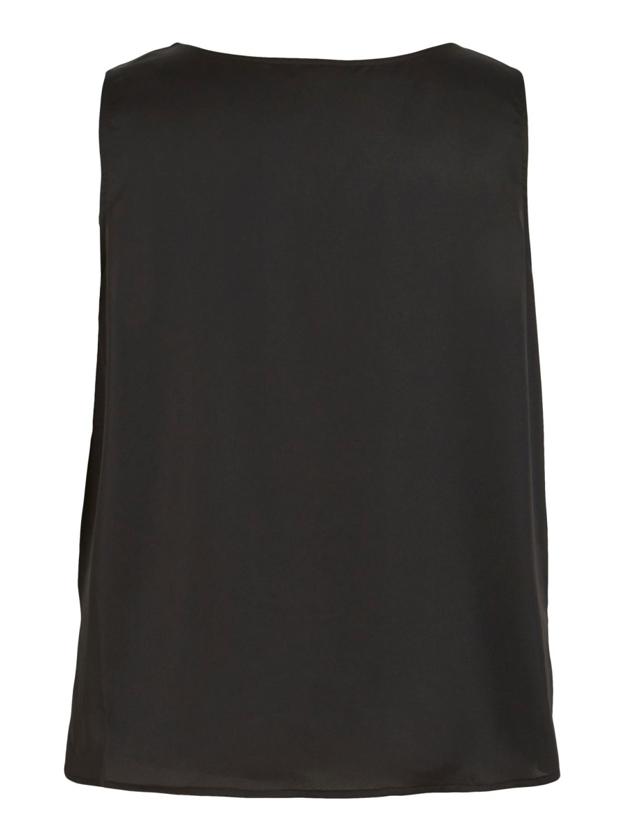 Overdele EVOKED VILA | Viellette O-Neck S/L Top/Cur/Su Black