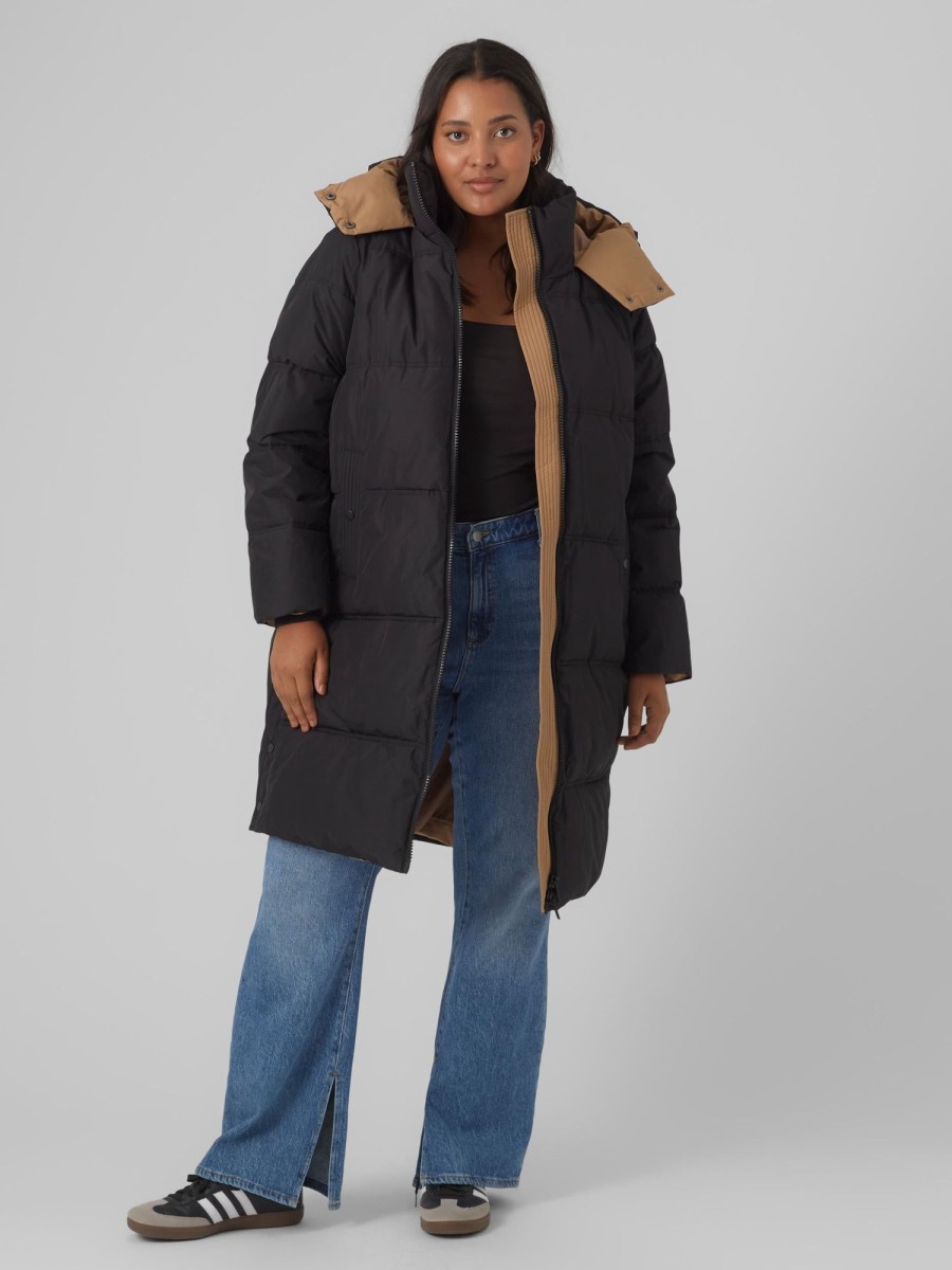 Andet Vero Moda Curve | Vmcdiane Coat Cur Black Tigers Eye