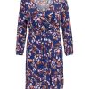 Overdele ONLY CARMAKOMA | Carnova Lolli Life 3/4 Calf Dress Peacoat Camilla Flower