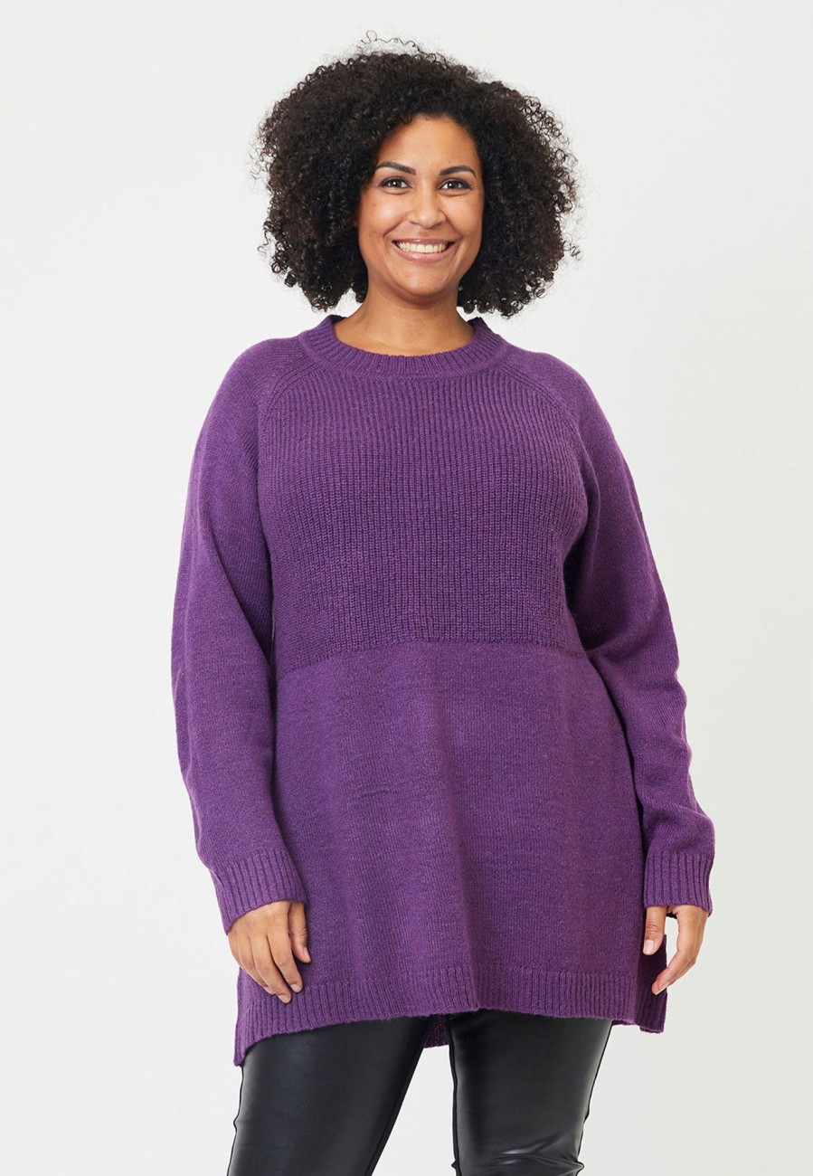 Overdele Adia | Adadele Long Knit 4125 Royal Purple