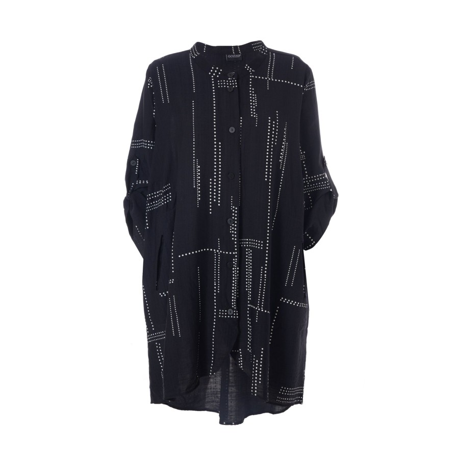 Overdele Gozzip Woman | Gomonna Shirt Tunic Black/Offwhite