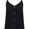 Overdele ONLY CURVE | Oncnova Life Button Singlet Solid Aop Black