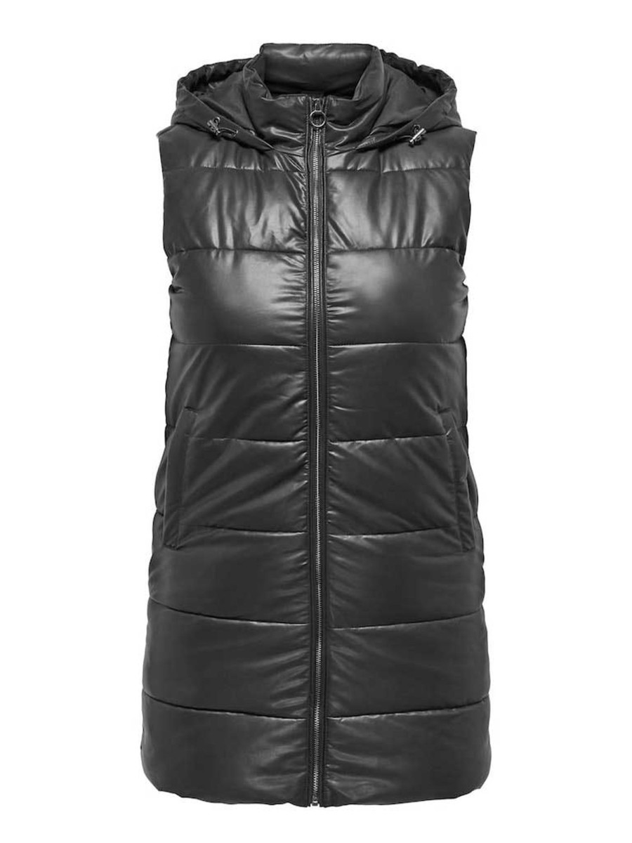 Overdele ONLY CARMAKOMA | Caranja Faux Leather Waistcoat Cc Otw Black