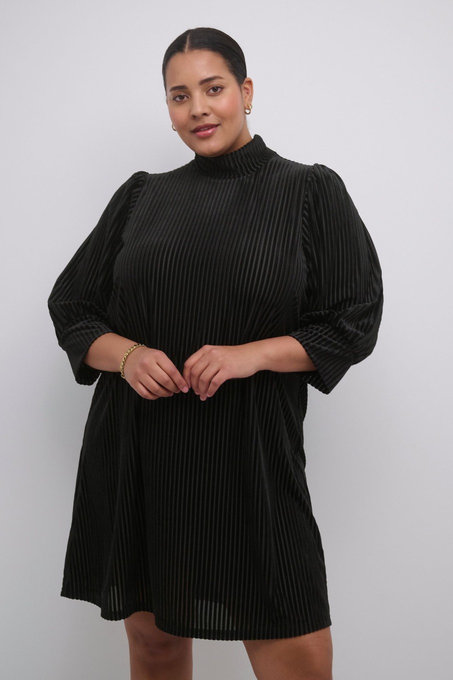 Overdele Kaffe Curve | Kccacanna Dress 100121 Black Deep