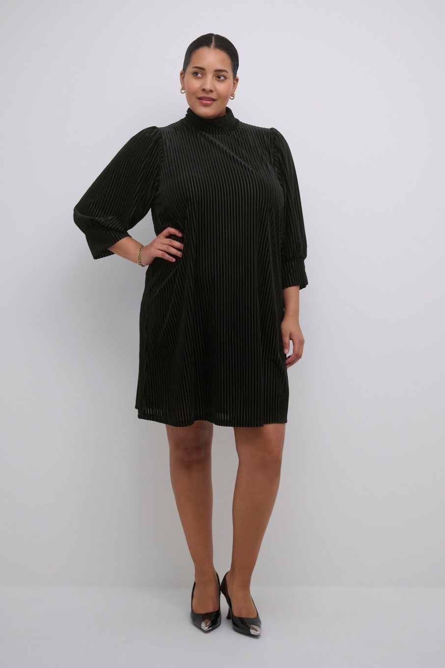 Overdele Kaffe Curve | Kccacanna Dress 100121 Black Deep