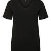 Overdele Vero Moda Curve | Basis T-Shirt Med V-Hals Fra Vero Moda Curve