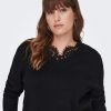 Overdele Only Carmakoma | Caresly V-Neck Lace Pullover Knit