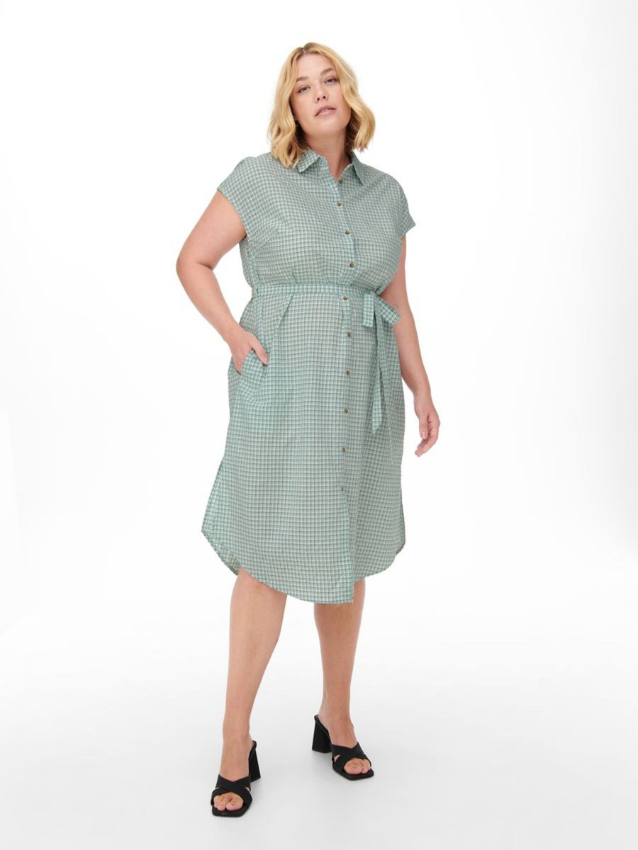 Overdele Only Carmakoma | Caranima Shirt Dress Frosty Green