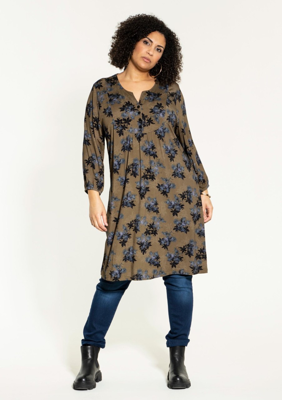 Overdele Studio | Stemily Tunic Gold With Flowers