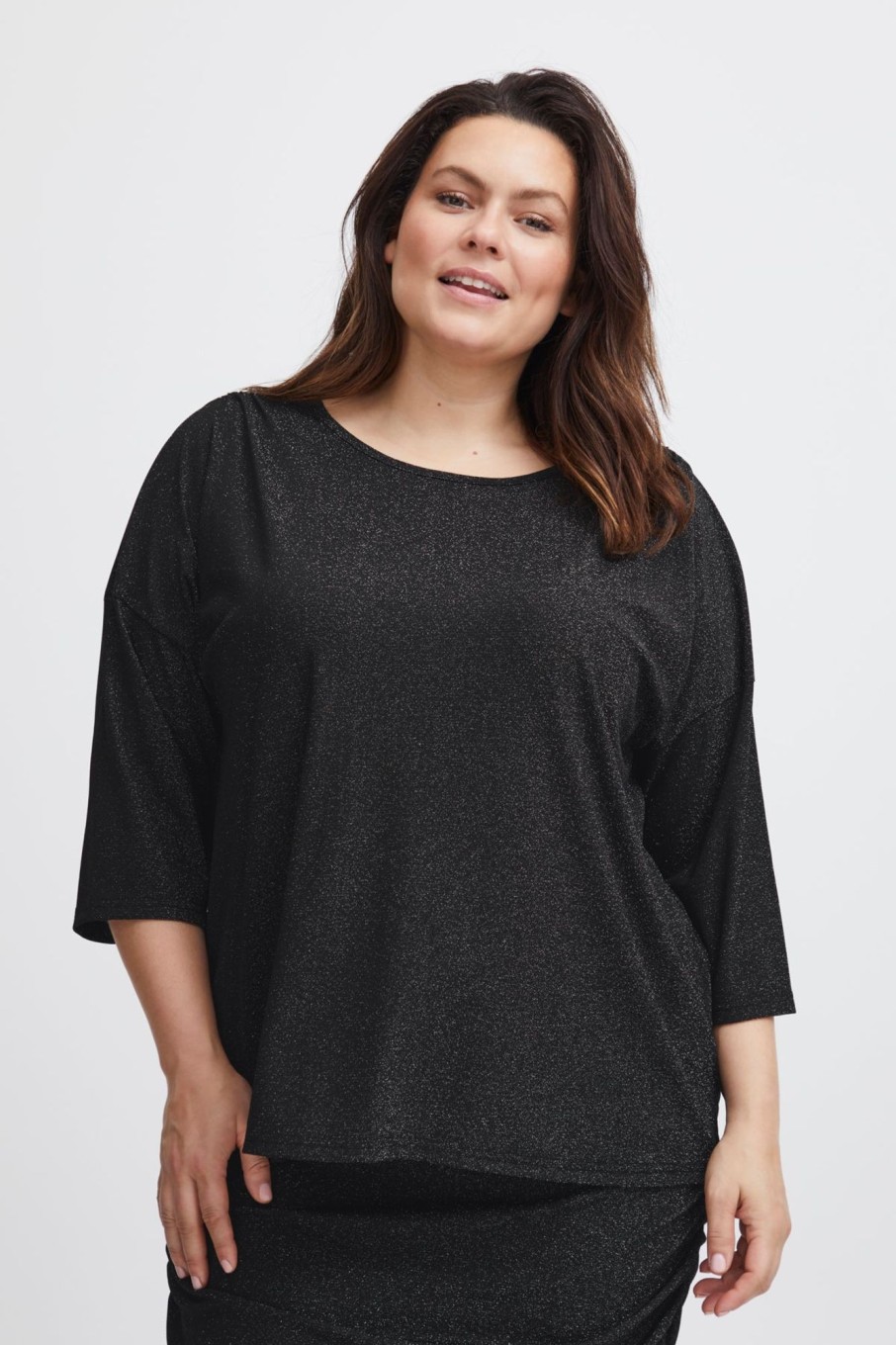 Overdele Fransa Plus Size Selection | Fpluca T-Shirt Black Mix