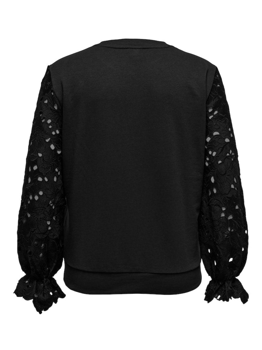 Overdele ONLY CARMAKOMA | Carwanted L/S Sleeve Lace Swt Black