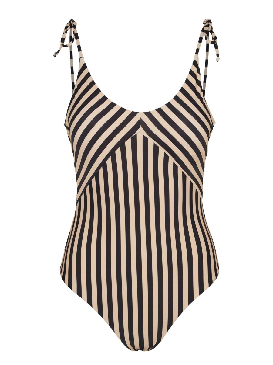 Andet Vero Moda Curve | Vmanju Swimsuit Cur Black Irish Cream