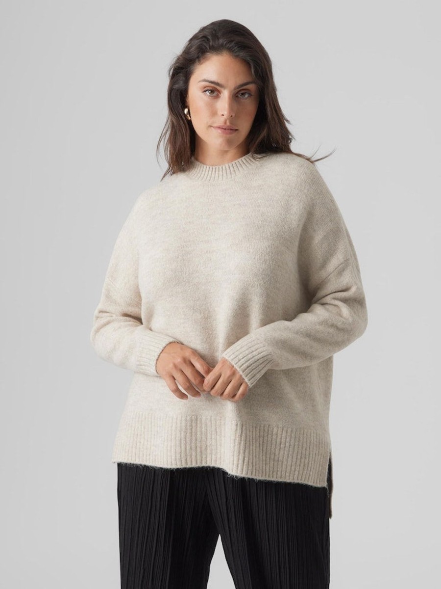 Overdele Vero Moda Curve | Vmlefile Oversize Boxy Blou Ga Noos Cur Birch W. Melange